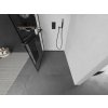 MEXEN/S - KIOTO Sprchová zástěna WALK-IN s poličkou a držákem ručníků 110 x 200, transparent/černá 8 mm, černá 800-110-121-70-77