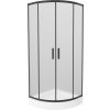 MEXEN/S - Rio sprchový kout čtvrtkruh 70 x 70, dekor, černý + vanička Rio včetně výpustě 863-070-070-70-30-4710