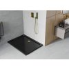MEXEN/S - Flat sprchová vanička obdélníková slim 100 x 70, černá + zlatý sifon 40707010G