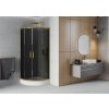 MEXEN/S - Rio sprchový kout čtvrtkruh 80 x 80, grafit, zlatá + vanička Rio,  bílá - 863-080-080-50-40-4710 863-080-080-50-0-4710