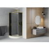 MEXEN/S - Rio sprchový kout čtvrtkruh 90 x 90, grafit, zlatá + vanička Rio,  bílá - 863-090-090-50-40-4710 863-090-090-50-0-4710