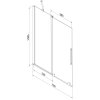 MEXEN/S - Velar Dvoukřídlá posuvná vanová zástěna 70 x 150 cm, transparent, chrom 896-070-000-01-01