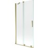 MEXEN/S - Velar Dvoukřídlá posuvná vanová zástěna 95 x 150 cm, transparent, zlatá 896-095-000-01-50