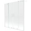 MEXEN/S - Velar Duo Dvoukřídlá posuvná vanová zástěna 140 x 150 cm, transparent, bílá 896-140-000-02-20