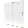 MEXEN/S - Velar Dvoukřídlá posuvná vanová zástěna 160 x 150 cm, transparent, zlatá 896-160-000-01-50