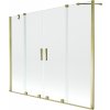 MEXEN/S - Velar Duo Dvoukřídlá posuvná vanová zástěna 200 x 150 cm, transparent, zlatá 896-200-000-02-50