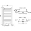 MEXEN/S - Mars radiátor + topná tyč 700 x 400 mm, 300 W, černá W110-0700-400-6300-70
