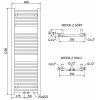 MEXEN - Ares otopný žebřík/radiátor 1200 x 400 mm, 442 W, antracit W102-1200-400-00-66