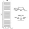 MEXEN/S - Ares radiátor + topná tyč 1800 x 500 mm, 900 W, bílá W102-1800-500-2900-20