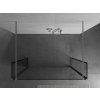 MEXEN/S - Kioto Sprchová zástěna WALK-IN volněstojící 120 x 30 x 30, černý vzor, chrom 800-120-030-222-01-70-030