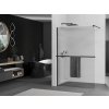 MEXEN/S - Kioto+ Sprchová zástěna WALK-IN s poličkou a držákem ručníků 90 x 200, proužky 8 mm, černá 800-090-121-70-09