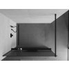 MEXEN/S - Kioto+ Sprchová zástěna WALK-IN s poličkou a držákem ručníků 90 x 200, proužky 8 mm, černá 800-090-121-70-09
