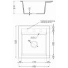 MEXEN - Vito granitový dřez 1 520x490 mm, bílá 6503521000-20