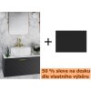 Spodní skříňka FLOO černá matná + 50 % sleva na desku dle vlastního výběru, Černá, 60 cm, 50 cm, 40 cm, Levá varianta