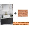 Spodní skříňka FLOO černá matná + 50 % sleva na desku dle vlastního výběru, Černá, 60 cm, 50 cm, 40 cm, Levá varianta