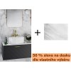 Spodní skříňka FLOO černá matná + 50 % sleva na desku dle vlastního výběru, Černá, 60 cm, 50 cm, 40 cm, Levá varianta