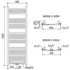 MEXEN/S - Ares radiátor + topná tyč 1500 x 500 mm, 600 W, antracit W102-1500-500-2600-66