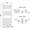 MEXEN/S - Mars radiátor + topná tyč 900 x 400 mm, 300 W, antracit W110-0900-400-2300-66