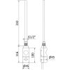 MEXEN/S - Mars radiátor + topná tyč 900 x 400 mm, 300 W, antracit W110-0900-400-2300-66