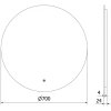 MEXEN - Erg zrcadlo s osvětlením 70 cm, LED 6000K, 9823-070-070-611-00