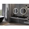 MEXEN - Esso zrcadlo s osvětlením 70 cm, LED 6000K zlatý rám 9825-070-070-611-50