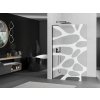 MEXEN/S - Kioto L Sprchová zástěna WALK-IN 90 x 200 cm, bílý vzor, černá 800-090-103-70-97