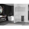 MEXEN/S - Kioto+ L Sprchová zástěna WALK-IN s poličkou a držákem ručníků 80 x 200 cm, transparent/dekor, chrom 800-080-123-01-35