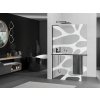 MEXEN/S - Kioto+ L Sprchová zástěna WALK-IN s poličkou a držákem ručníků 90 x 200 cm, bílý vzor, černá 800-090-123-70-97