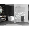 MEXEN/S - Kioto+ L Sprchová zástěna WALK-IN s poličkou a držákem ručníků 110 x 200 cm, bílý vzor, chrom 800-110-123-01-85