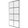 MEXEN/S - Next L vanová zástěna FIX 90 x 150 cm, černá vzor, chrom 895-090-000-03-77-01