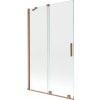 MEXEN/S - Velar Dvoukřídlá posuvná vanová zástěna 110 x 150, transparent, kartáčovaná měď 896-110-000-01-65