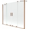 MEXEN/S - Velar Duo Dvoukřídlá posuvná vanová zástěna 200 x 150 cm, transparent, kartáčovaná měď 896-200-000-02-65