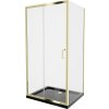 MEXEN/S - Apia Sprchový kout 120x90, transparent, zlato + vanička se sifonem 840-120-090-50-00-4070G