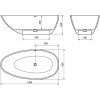 MEXEN - Milano volně stojící vana litý mramor 170 x 86 cm, beton mat 57301708561