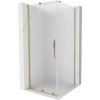 MEXEN/S - Velar sprchový kout, posuvné dveře 90 x 90 cm, dekor, zlato 871-090-090-31-50
