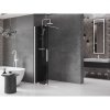 MEXEN/S - Velar Sprchová zástěna posuvná Walk-in 70 x 200 cm, grafit 8 mm, bílá 871-070-000-43-20