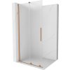 MEXEN/S - Velar Sprchová zástěna posuvná Walk-in 75 x 200 cm, dekor 8 mm, měď kartáčovaná 871-075-000-33-65