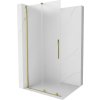 MEXEN/S - Velar Sprchová zástěna posuvná Walk-in 80 x 200 cm, dekor 8 mm, zlato 871-080-000-33-50