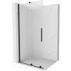 MEXEN/S - Velar Sprchová zástěna posuvná Walk-in 80 x 200 cm, dekor 8 mm, černá 871-080-000-33-70