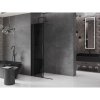 MEXEN/S - Velar Sprchová zástěna posuvná Walk-in 80 x 200 cm, grafit 8 mm, černá 871-080-000-43-70