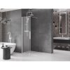 MEXEN/S - Velar Sprchová zástěna posuvná Walk-in 110 x 200 cm, dekor 8 mm, bílá 871-110-000-33-20