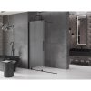 MEXEN/S - Velar Sprchová zástěna posuvná Walk-in 140 x 200 cm, dekor 8 mm, černá 871-140-000-33-70