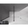 MEXEN/S - Velar Sprchová zástěna posuvná Walk-in 140 x 200 cm, dekor 8 mm, černá 871-140-000-33-70