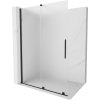 MEXEN/S - Velar Sprchová zástěna posuvná Walk-in 140 x 200 cm, dekor 8 mm, černá 871-140-000-33-70