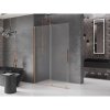 MEXEN/S - Velar Sprchová zástěna posuvná Walk-in 160 x 200 cm, dekor 8 mm, měď kartáčovaná 871-160-000-33-65