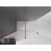 MEXEN/S - Velar Sprchová zástěna posuvná Walk-in 160 x 200 cm, dekor 8 mm, měď kartáčovaná 871-160-000-33-65