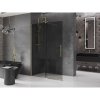 MEXEN/S - Velar Sprchová zástěna posuvná Walk-in 160 x 200 cm, grafit 8 mm, zlato 871-160-000-43-50