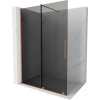 MEXEN/S - Velar Sprchová zástěna posuvná Walk-in 160 x 200 cm, grafit 8 mm, měď kartáčovaná 871-160-000-43-65