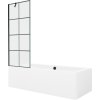 MEXEN/S - Cube obdélníková vana 170 x 80 cm s panelem + vanová zástěna 70 cm, černá vzor 550517080X9507007077