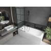 MEXEN/S - Vega obdélníková vana 170 x 70 cm s panelem + vanová zástěna 70 cm, černá vzor 550117077X9507007077
